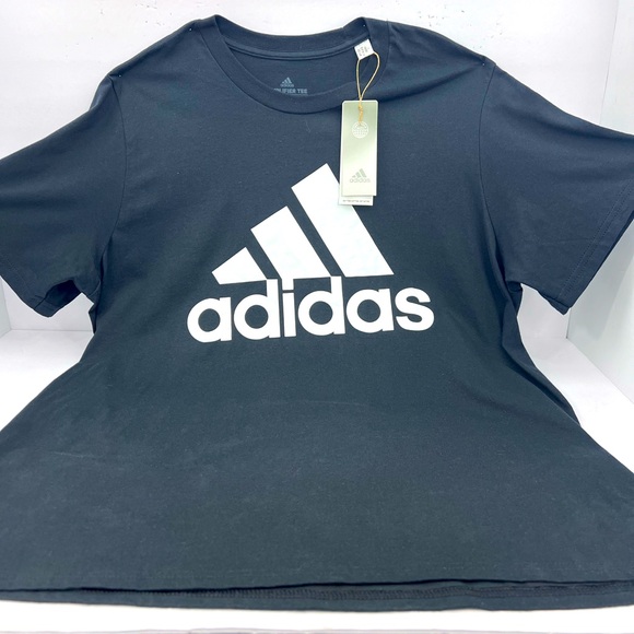 ADIDAS T-SHIRT, BLACK EXTRA LARGE SUZE, THREE STRIP STYLE, WHITE STRIPS - Picture 5 of 14